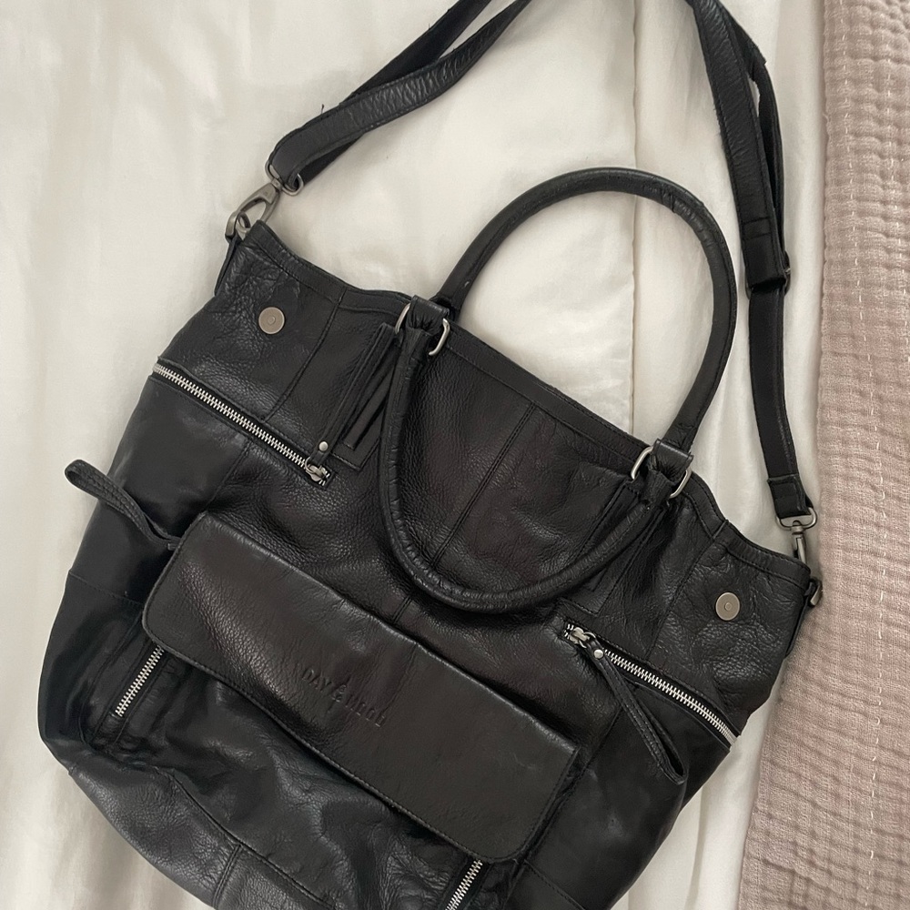 FREE PEOPLE. Hannah Day and Mood leather crossbody satchel.